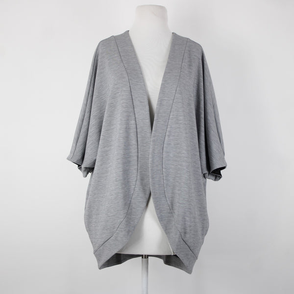 White House Black Market NEW $99 WKND Sz One Size Gray Rayon Poly Wrap Sweater