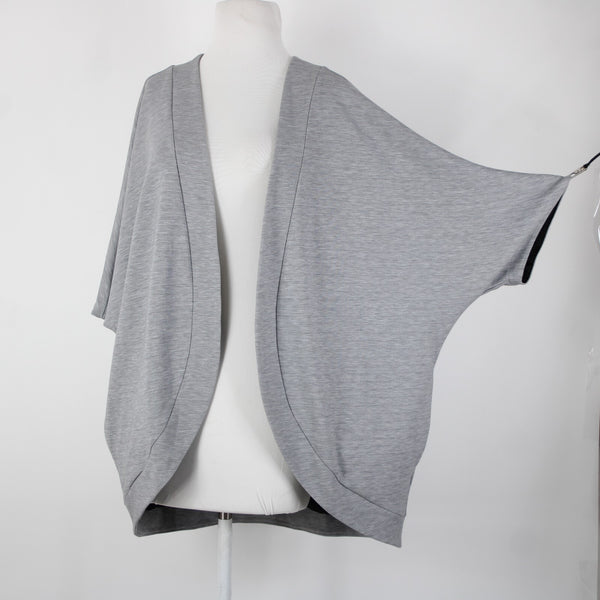 White House Black Market NEW $99 WKND Sz One Size Gray Rayon Poly Wrap Sweater