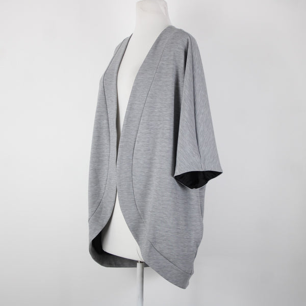 White House Black Market NEW $99 WKND Sz One Size Gray Rayon Poly Wrap Sweater