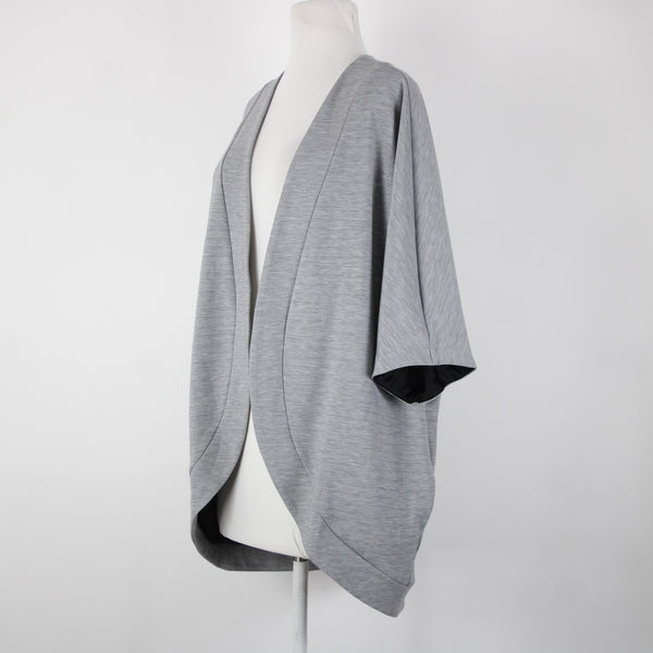 White House Black Market NEW $99 WKND Sz One Size Gray Rayon Poly Wrap Sweater