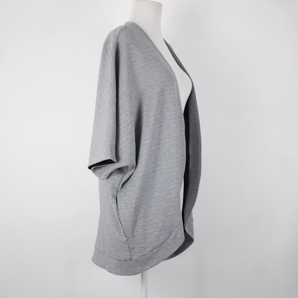 White House Black Market NEW $99 WKND Sz One Size Gray Rayon Poly Wrap Sweater