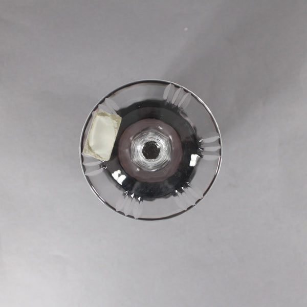 Laubitzer Bohemian Wine Glass Purple Mouth Blown Hand Cut 8" Wine Glass