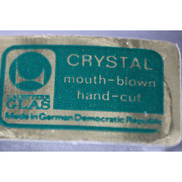 Laubitzer Bohemian Wine Glass Purple Mouth Blown Hand Cut 8" Wine Glass