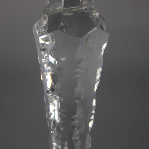 Laubitzer Bohemian Wine Glass Purple Mouth Blown Hand Cut 8" Wine Glass