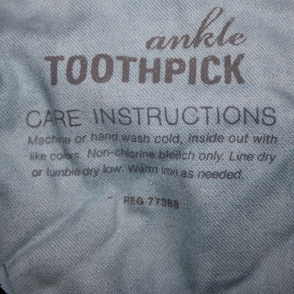 J Crew NEW Toothpick Sz 32 x 28.5 Drk Blue Denim Ankle Cotton Spandex Jeans