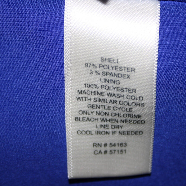 Harper Rose Sz 2 Royal Blue V Neck Bodycon Lined Polyester Spandex Dress