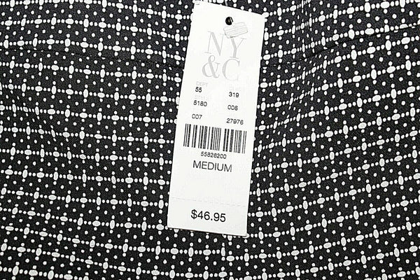 NY&C NEW $47 M x 24 Black White Pull On Cuffed Rayon Blnd Legging Fit Pant