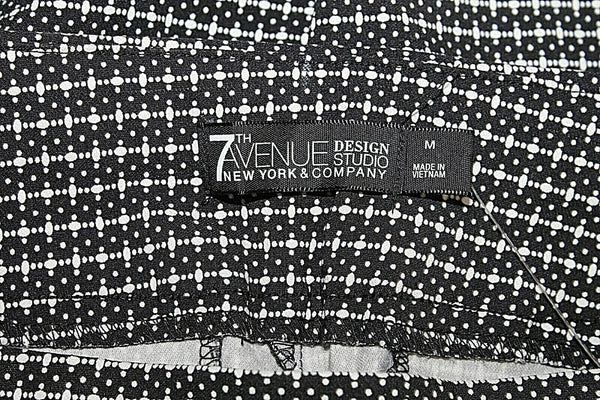 NY&C NEW $47 M x 24 Black White Pull On Cuffed Rayon Blnd Legging Fit Pant