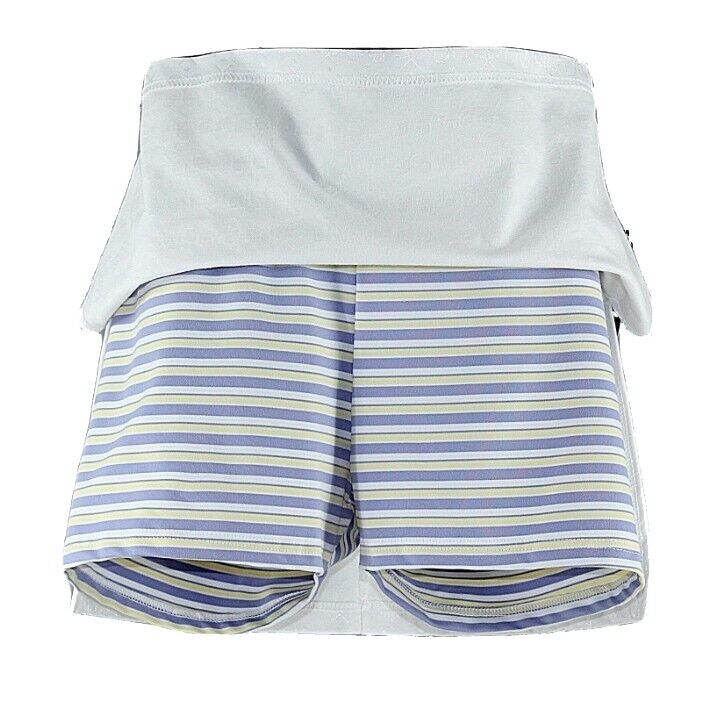 Head NEW Sz L White Purple Yellow Stripe Polyester Cotton Lycra Skort Skirt