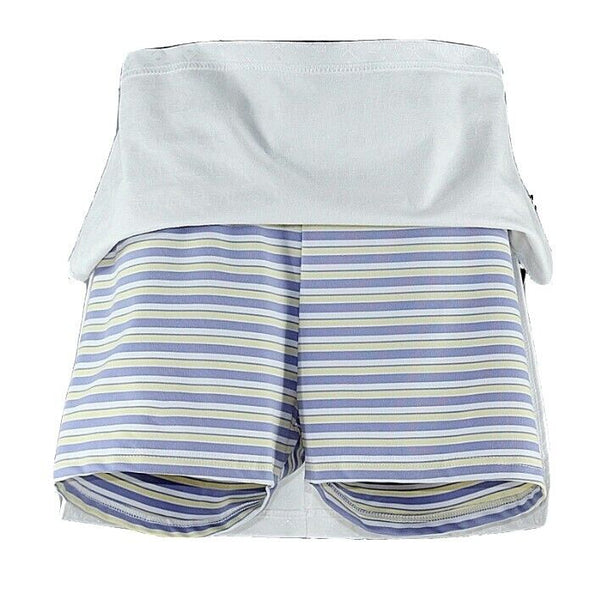 Head NEW Sz L White Purple Yellow Stripe Polyester Cotton Lycra Skort Skirt