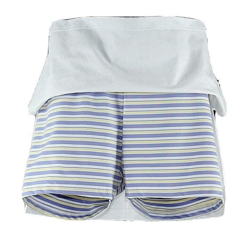 Head NEW Sz L White Purple Yellow Stripe Polyester Cotton Lycra Skort Skirt