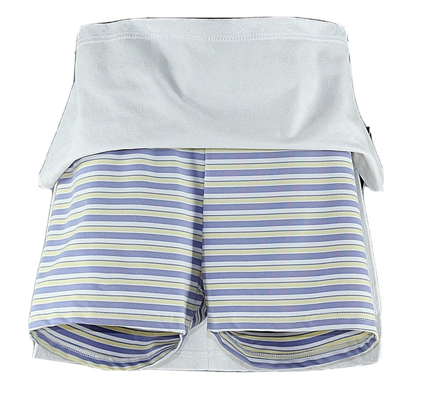 Head NEW Sz L White Purple Yellow Stripe Polyester Cotton Lycra Skort Skirt