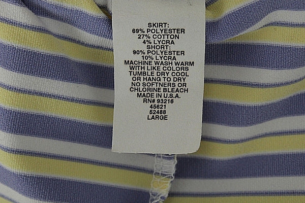 Head NEW Sz L White Purple Yellow Stripe Polyester Cotton Lycra Skort Skirt