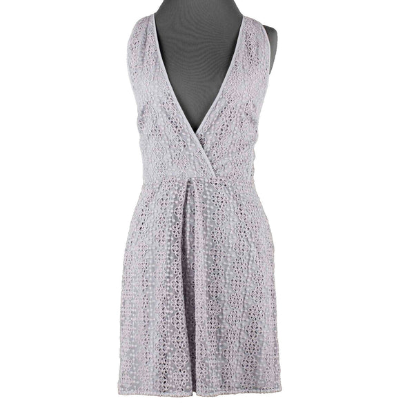 Rebecca Minkoff Sz 6 Gray Lace Overlay Nylon Blend Lined Poly Blend Dress