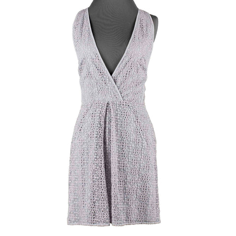 Rebecca Minkoff Sz 6 Gray Lace Overlay Nylon Blend Lined Poly Blend Dress