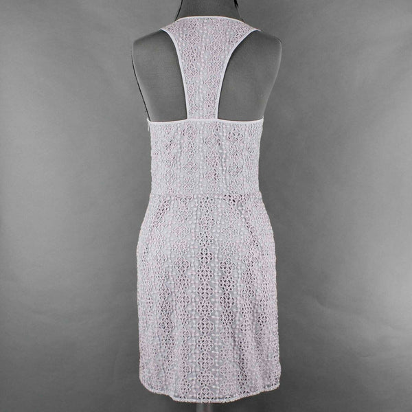 Rebecca Minkoff Sz 6 Gray Lace Overlay Nylon Blend Lined Poly Blend Dress