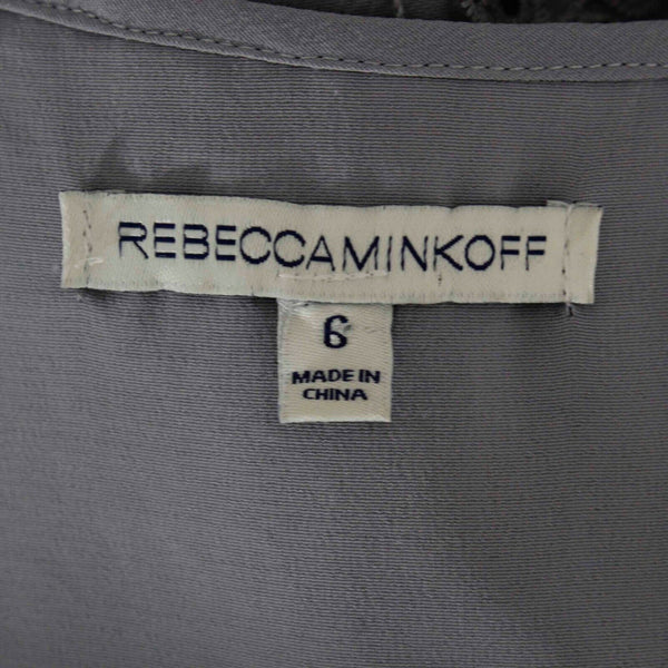 Rebecca Minkoff Sz 6 Gray Lace Overlay Nylon Blend Lined Poly Blend Dress