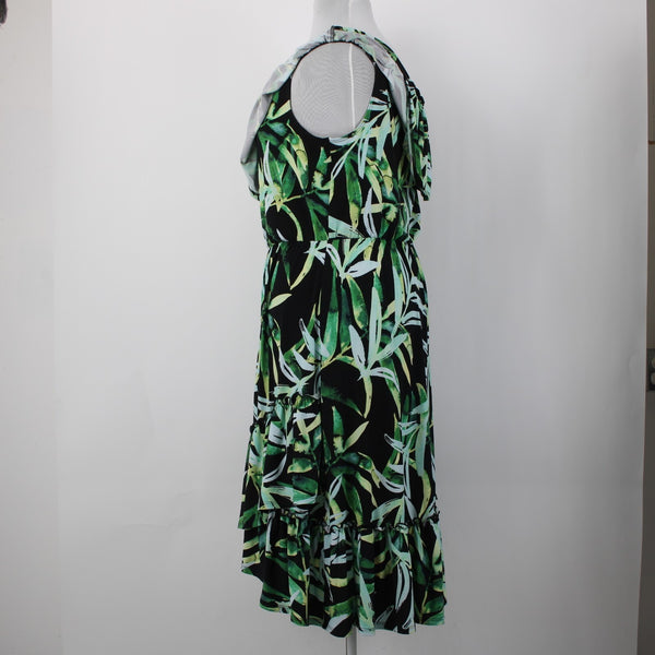 Joseph Ribkoff Dress NEW Sz 20 Black Green Multi Color Off Shoulders Poly Dress
