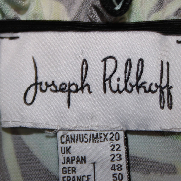 Joseph Ribkoff Dress NEW Sz 20 Black Green Multi Color Off Shoulders Poly Dress
