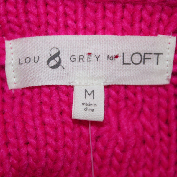 Lou Grey For Loft Sweater NEW Sz M Pink Knit Acrylic Wool Sweater