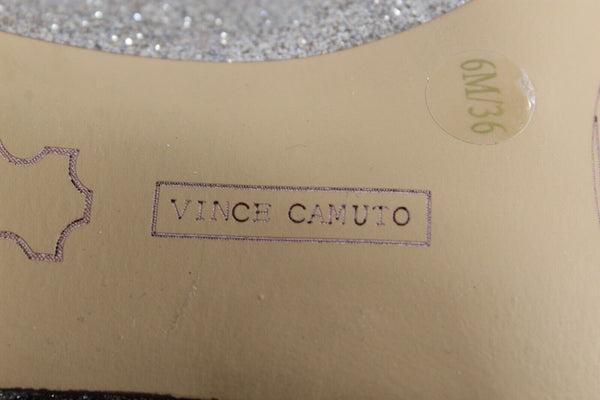Vince Camuto Sz 6 Gold Glitter Round Toe 3.5" Heels