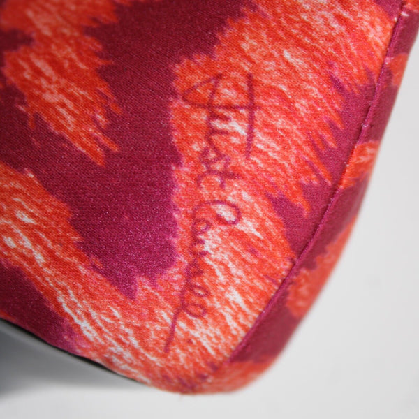 Just Cavalli Sz 39 Purple Red Black Animal Print Satin Upper Leather 3.5" Heels