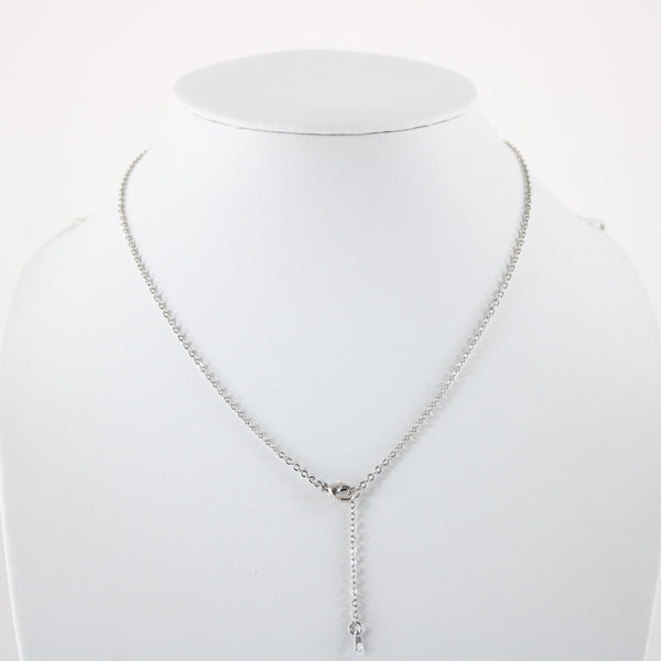 BAILEY NEW Silvertone Rhinestone Accent 14.5" w 4.5" Multi Ring Ext Necklace