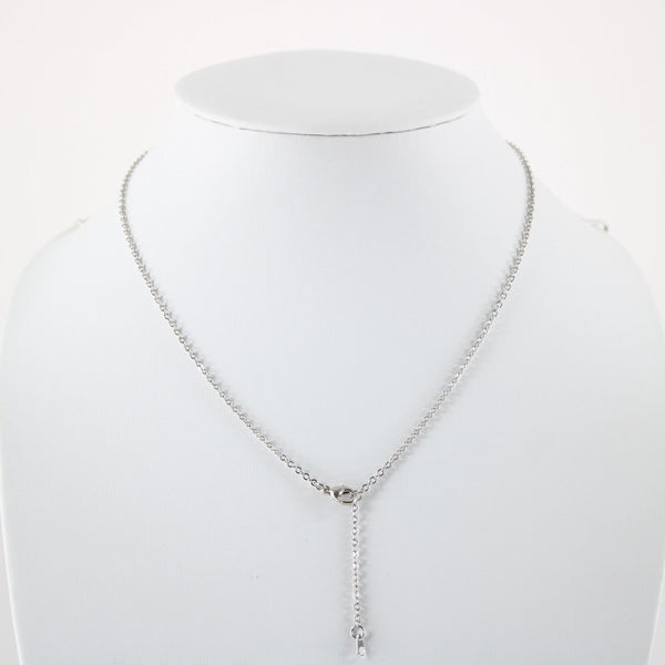 BAILEY NEW Silvertone Rhinestone Accent 14.5" w 4.5" Multi Ring Ext Necklace