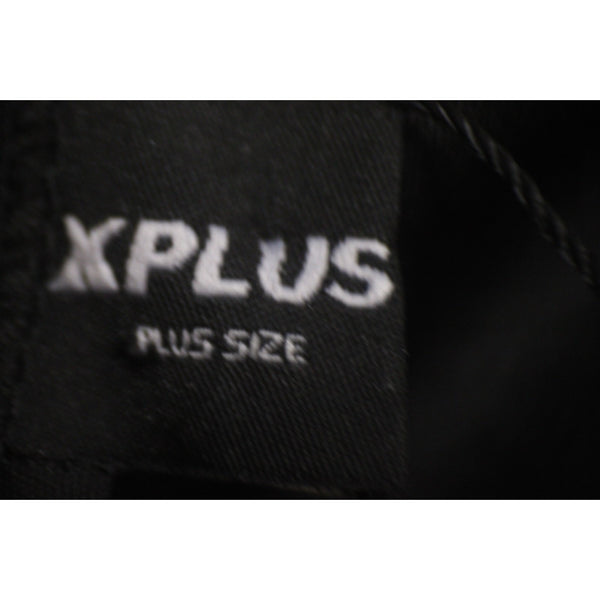 X  Plus Dress NEW Sz XL Black Sleeveless Feathered Bottom Cotton Polyester Dress