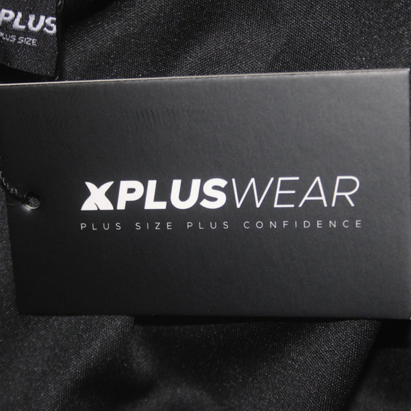 X  Plus Dress NEW Sz XL Black Sleeveless Feathered Bottom Cotton Polyester Dress