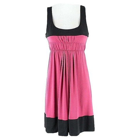 B Darlin 7 8 Junior Pink Magenta Black Gathered Bodice Polyester Spandex Dress
