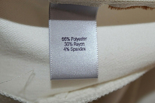 JLo 2 x 32" Ivory Side Zip Flat Knit Polyester Rayon Spandex Trouser Pant