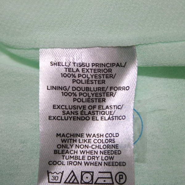 Loft NEW Sz S Green White Ruffled Sweetheart V Neck 100% Polyester Lined Top