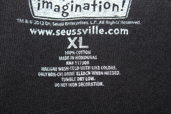 Dr Seuss Imagination Sz XL Black Multi Dr Swag 100% Cotton T Shirt