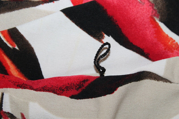 Dana Buchman Sz S Tan Orange Red Multi Polyester Spandex Knit Top