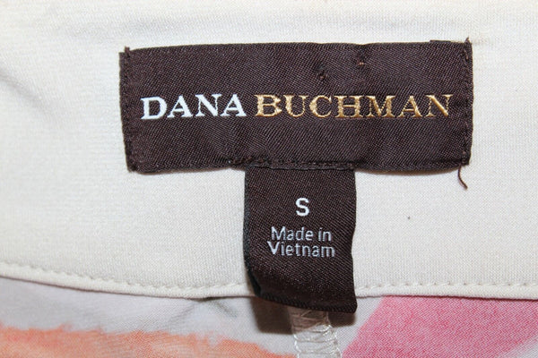 Dana Buchman Sz S Tan Orange Red Multi Polyester Spandex Knit Top