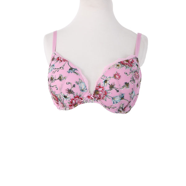 Victorias Secret Bra NEW $96 Sz 34DD Pink Multi Color Floral Padded Poly Bra