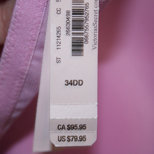 Victorias Secret Bra NEW $96 Sz 34DD Pink Multi Color Floral Padded Poly Bra