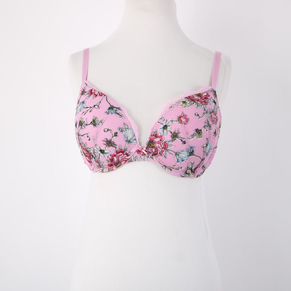 Victorias Secret Bra NEW $96 Sz 34DD Pink Multi Color Floral Padded Poly Bra