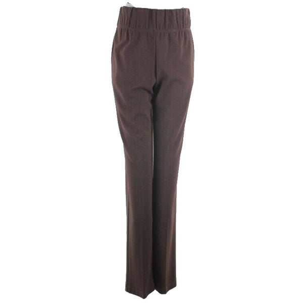 Chicos Sz 1 x 33 Brown Pull On Rayon Nylon Spandex Pant