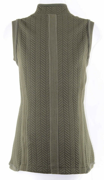 Baccini M Olive Quilted Zip Front Polyester Spandex Vest
