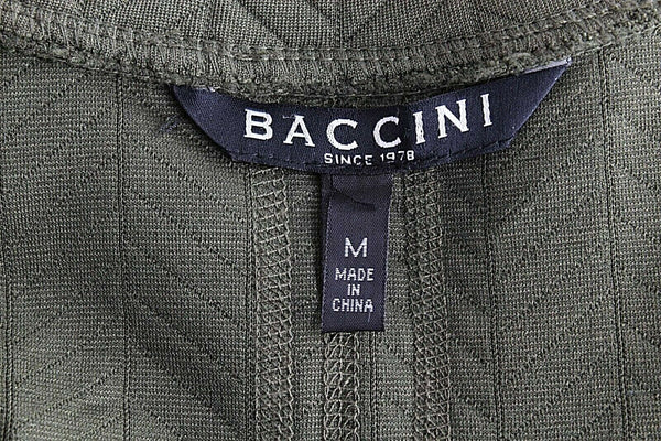 Baccini M Olive Quilted Zip Front Polyester Spandex Vest