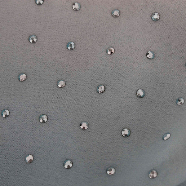 Romeo & Juliet Couture NEW $130 Sz S Teal Ivory Rhinestone Sheer Poly Top