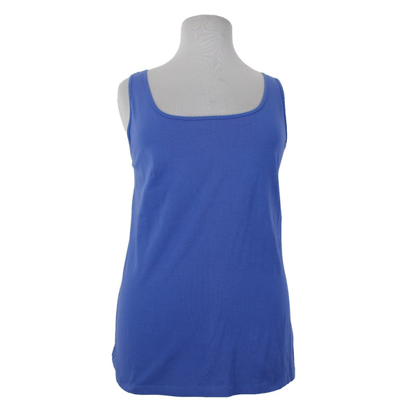 Nic Zoe Top NEW $58 Sz 1X Blue Sleeveless Cotton Spandex Tank Top