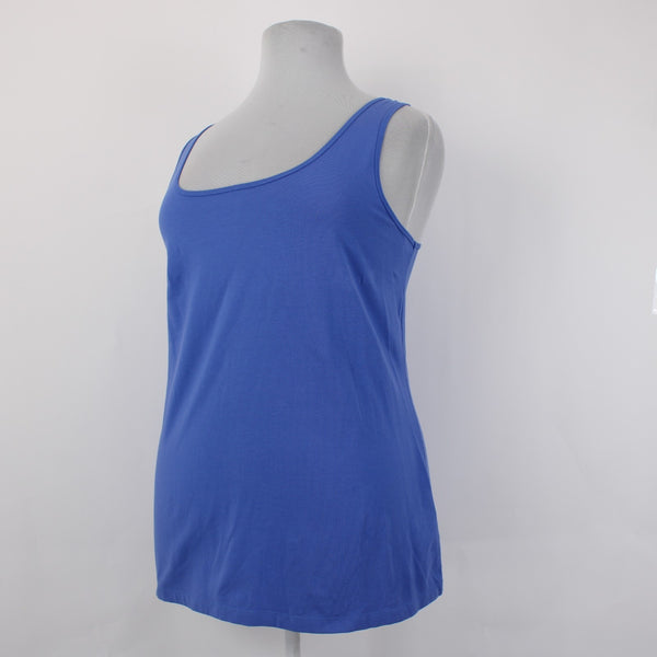 Nic Zoe Top NEW $58 Sz 1X Blue Sleeveless Cotton Spandex Tank Top