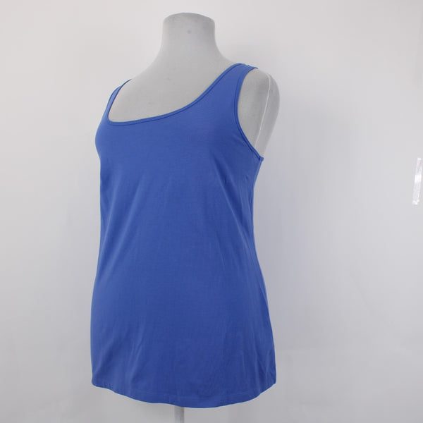 Nic Zoe Top NEW $58 Sz 1X Blue Sleeveless Cotton Spandex Tank Top