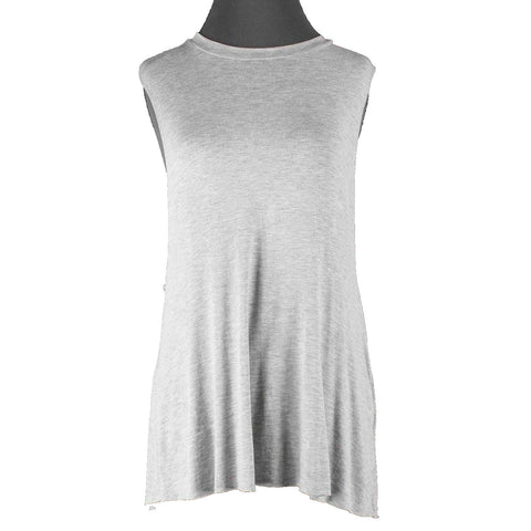Stella Laguna Beach NEW $28 Sz L Gray Open Back Rayon Blend Active Wear Top