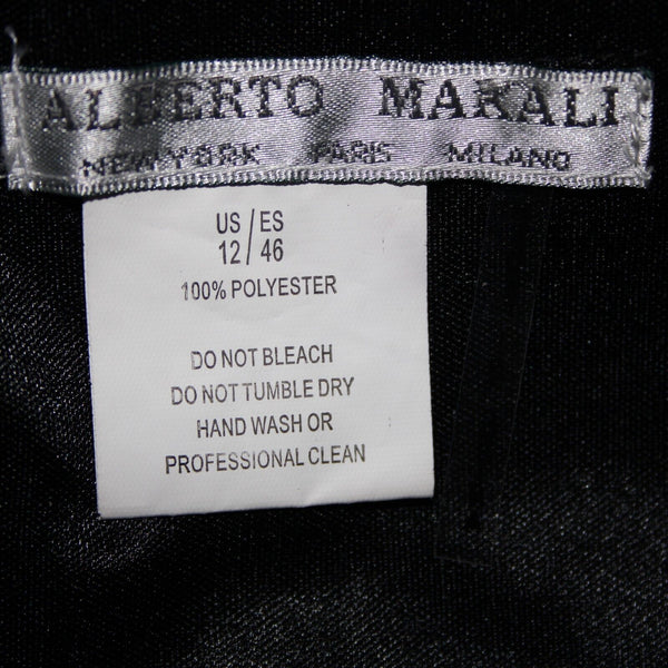Alberto Makali NEW Sz 12 Black Beaded Lined V Neck Padded 100% Polyester Dress