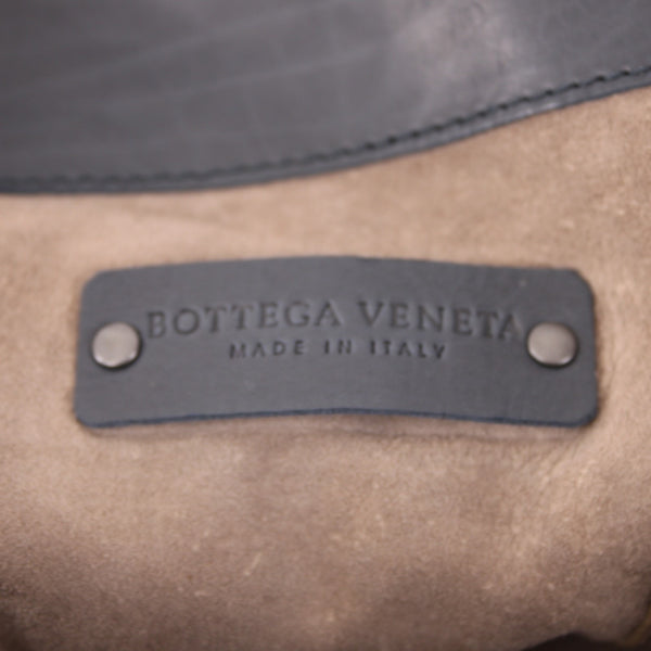 Bottega Veneta Purse NEW $1,999 16 x 15 x 1 Navy Blue Gunmetal Leather Purse
