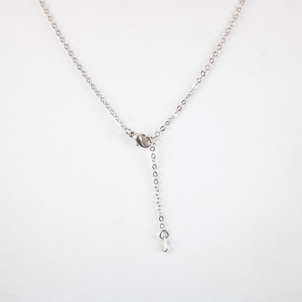 VERONICA Name Silvertone Rhinestone 14.5" w 4.5" Multi Ring Ext Necklace
